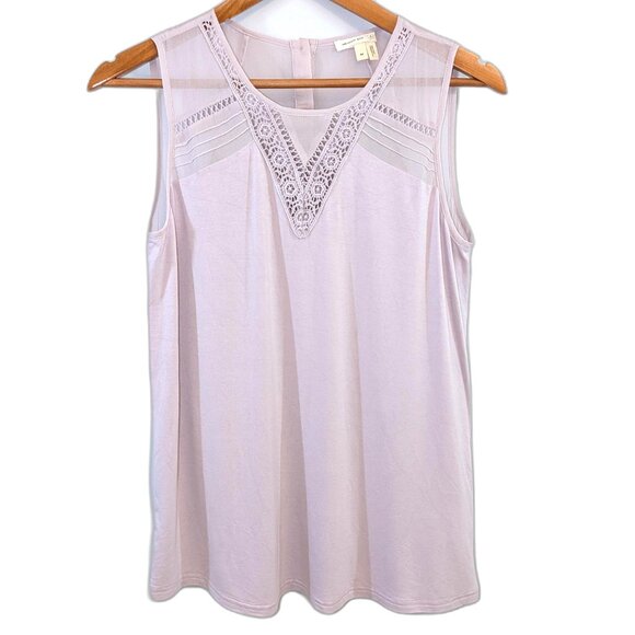 Meadow Rue | Anthropologie Sleeveless Crochet Sheer Panel Button Back Blouse XS - Picture 5 of 11